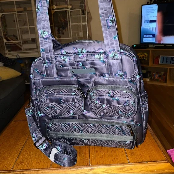NEW Lug Life Puddle Jumper LE Convertible Bag in Butterfly Grey - Picture 2 of 8